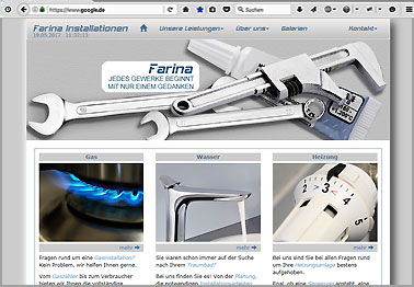Webseite http://farina-installationen.at