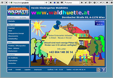 Webseite http://waldhuette.at